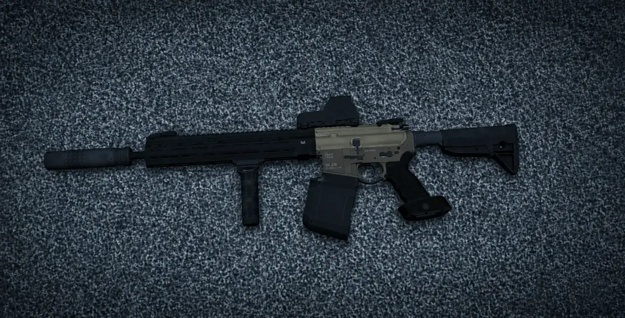 HK416 s attachmenty — přes 100 zbraní na DayZ serveru Bolted
