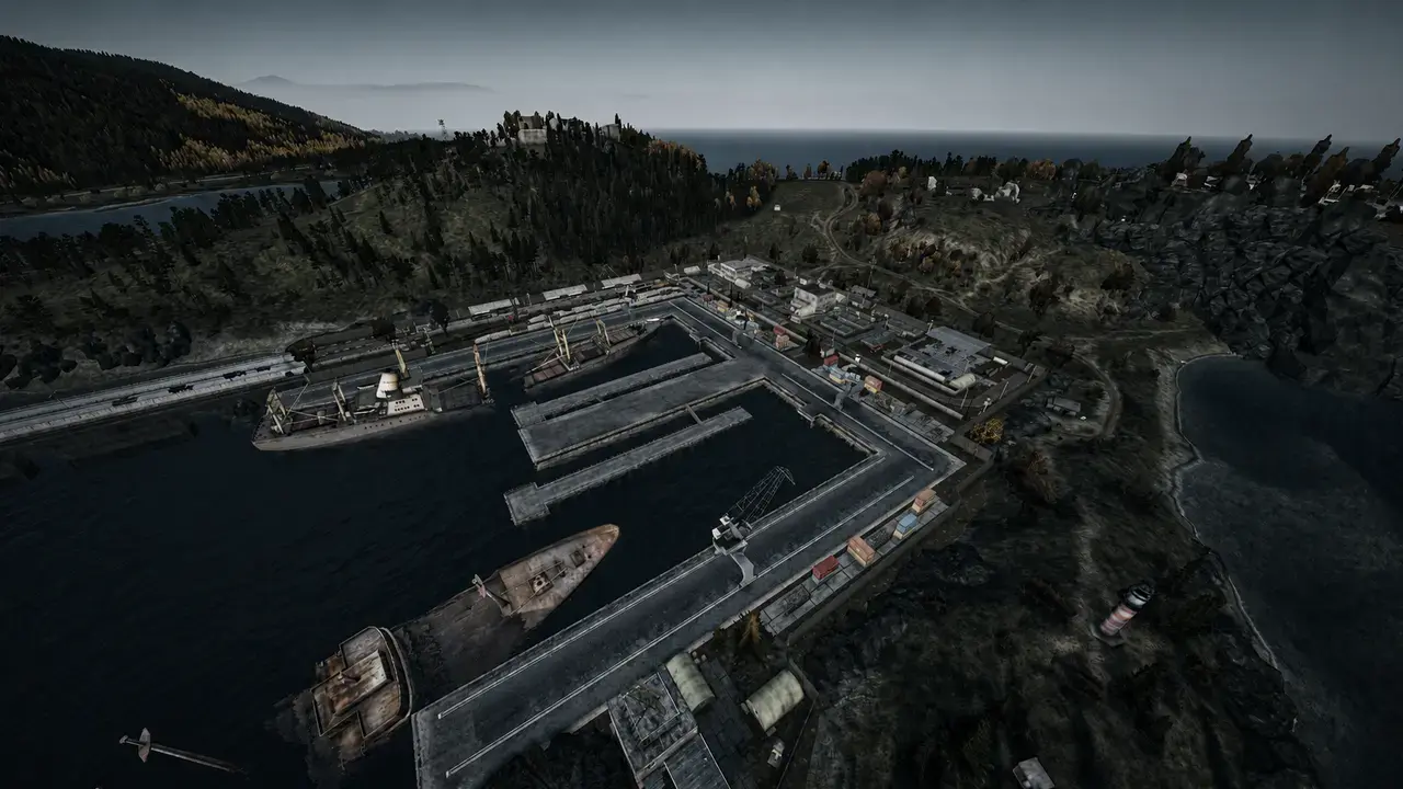 AI mise v přístavu u ostrova Skalistý — DayZ server Bolted